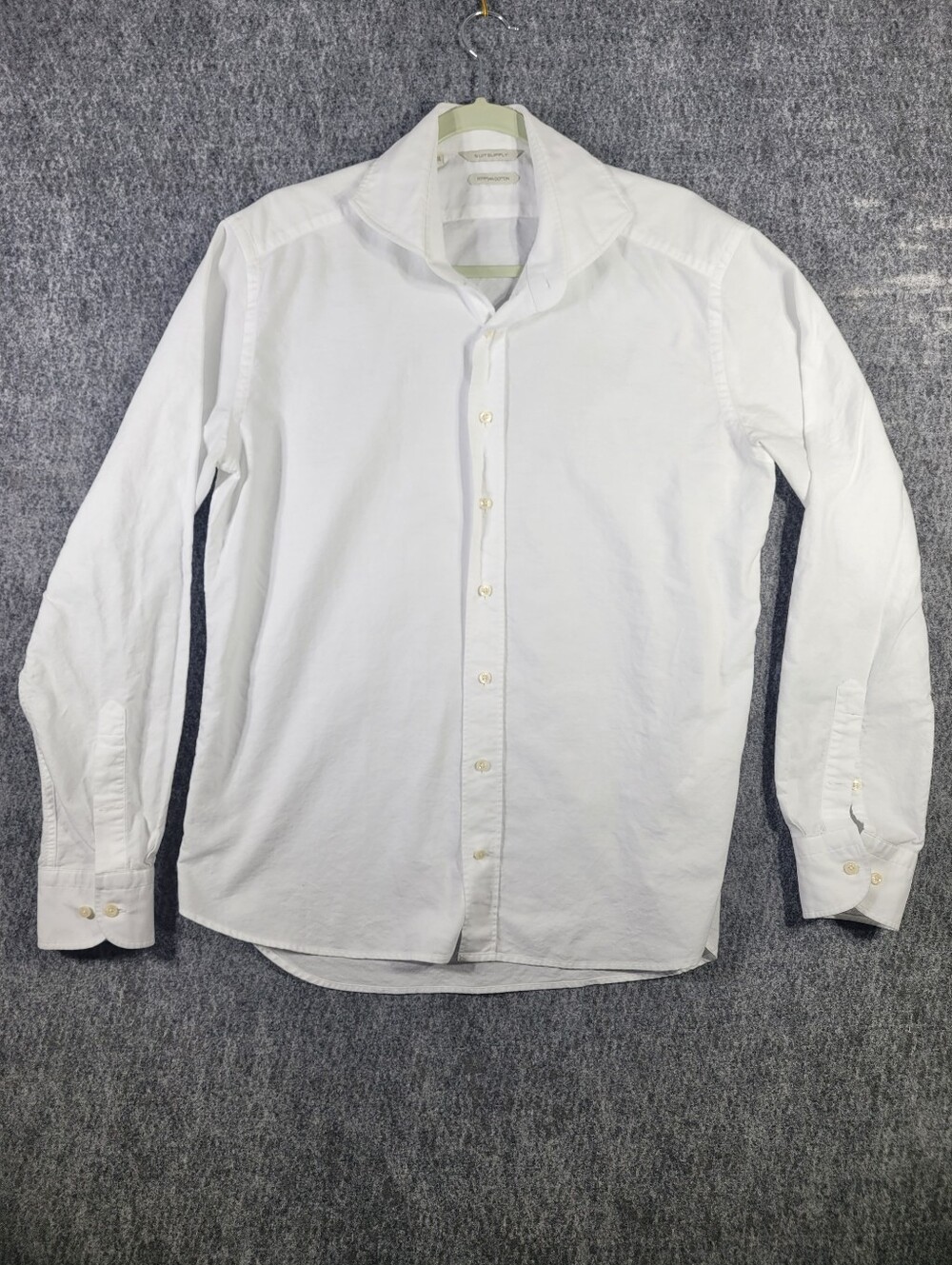 Suitsupply Mens White Dress Shirt 42 16.5 Albiate 1830 Italian Fabric Cotton